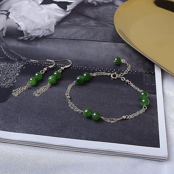 Jasper & Clear Quartz Intention Bracelet, Green