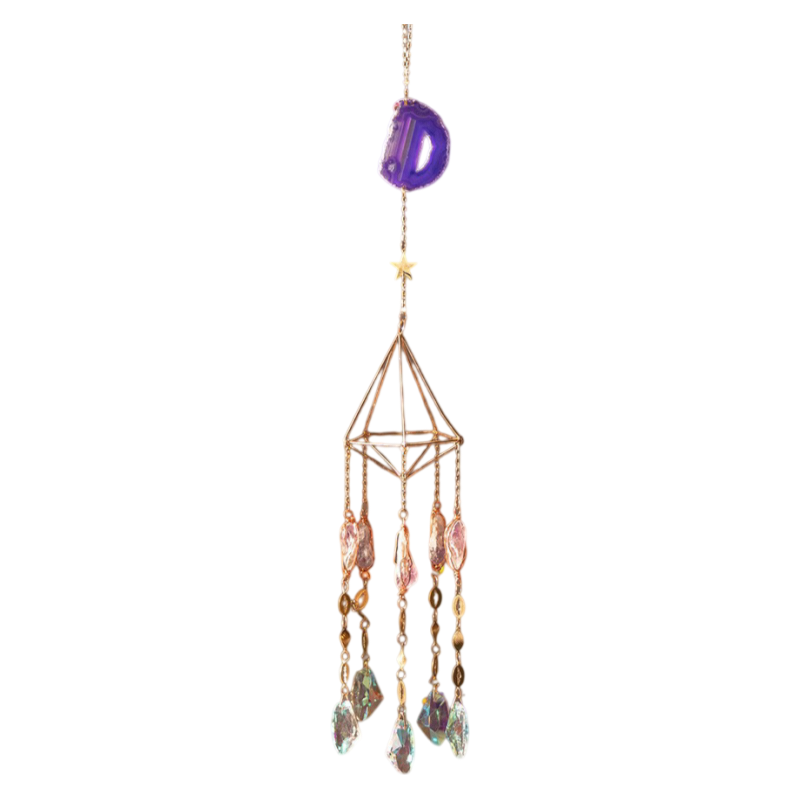 Purple Agate Crystal Suncatcher