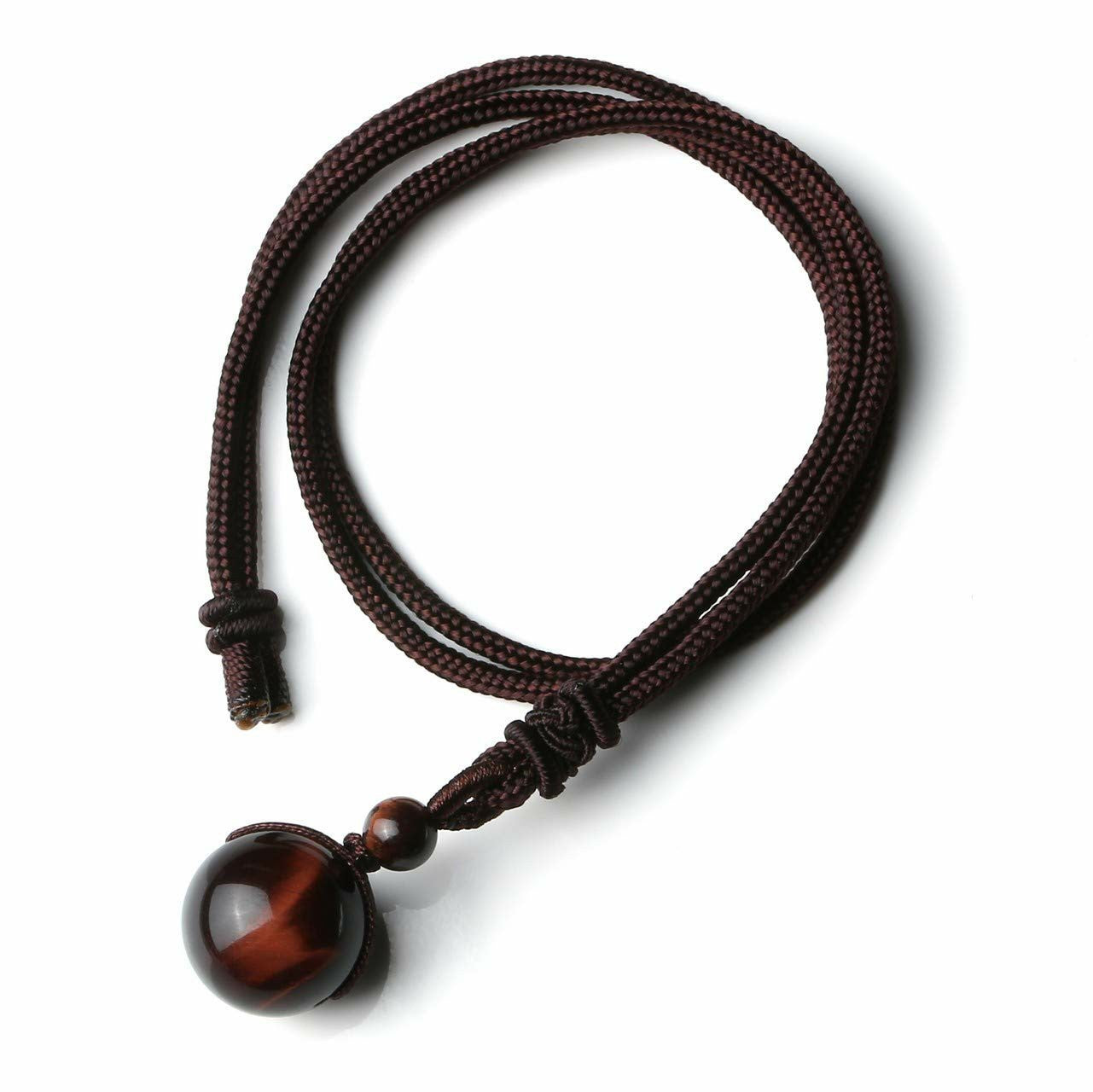 Tiger Eye Pendant Necklace, 10mm