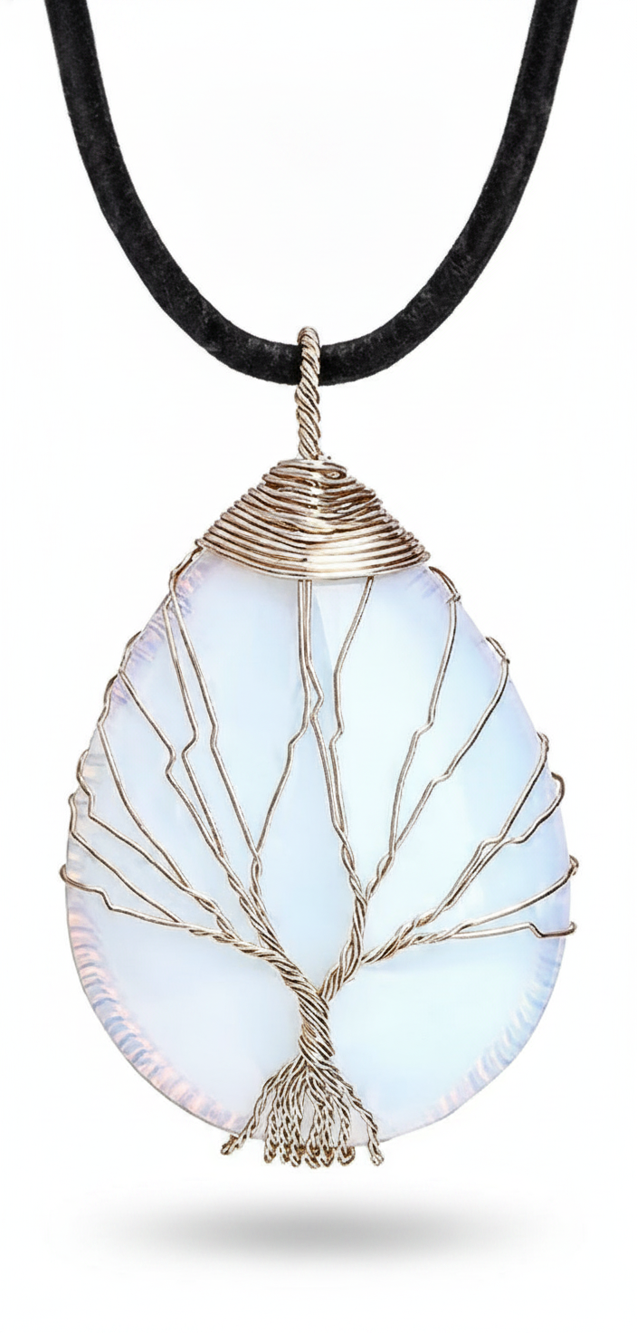 Opalite Tree of Life Pendant Necklace