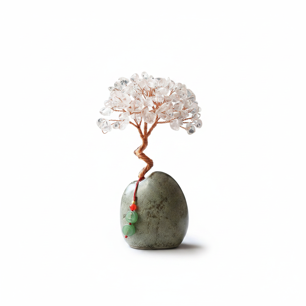 Clear Quartz Crystal Wealth Tree, 12cm