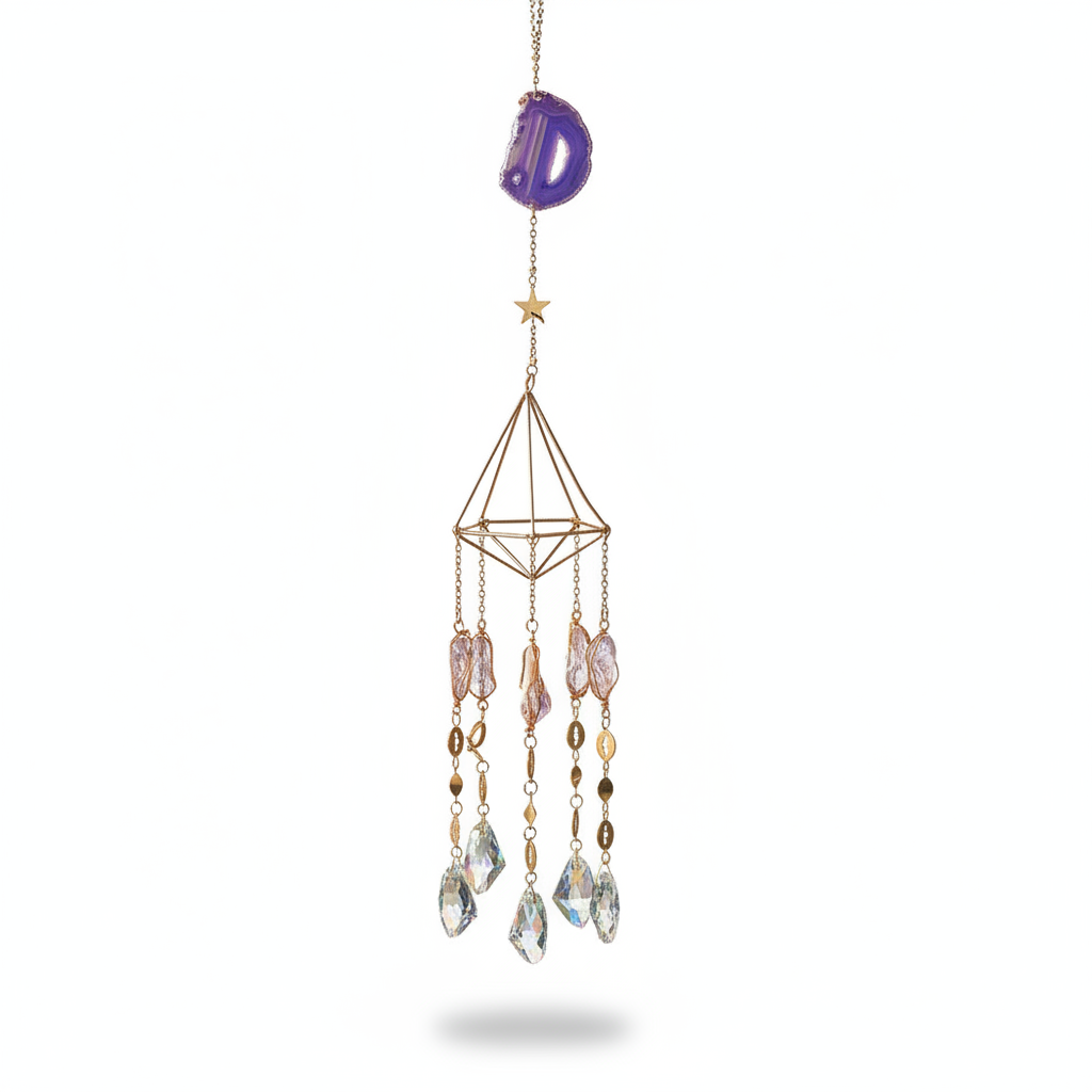 Purple Agate Crystal Suncatcher