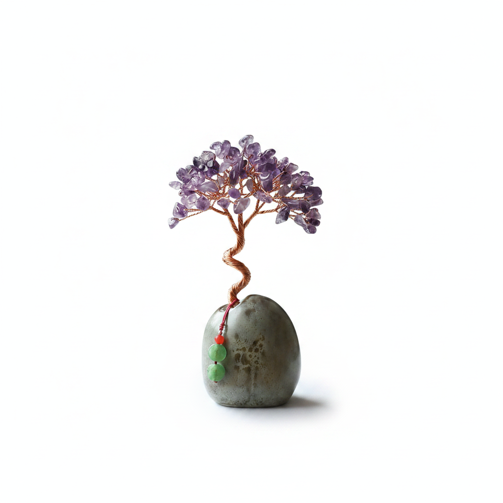 Amethyst Crystal Wealth Tree, 12cm