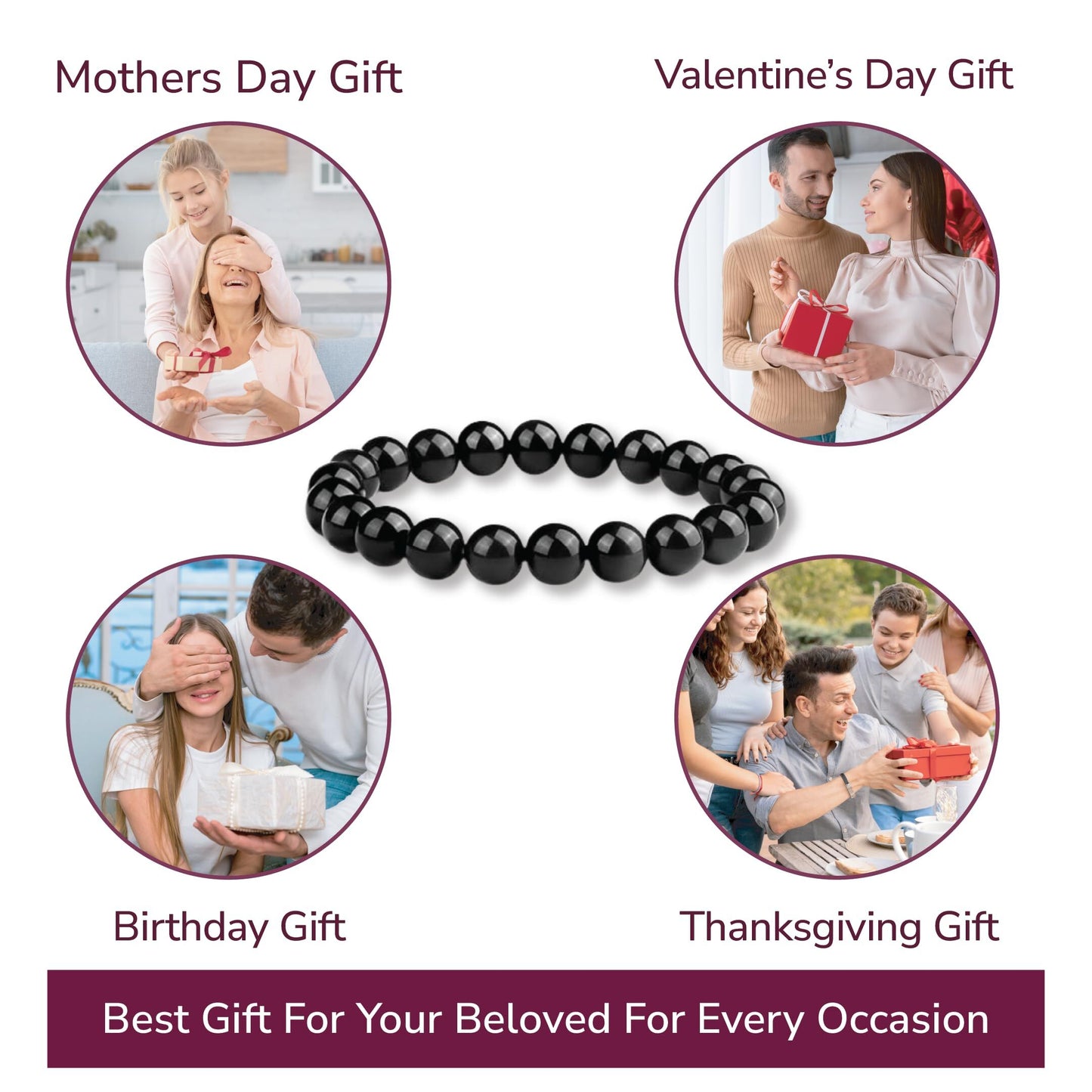 Obsidian Intention Bracelet, 10mm
