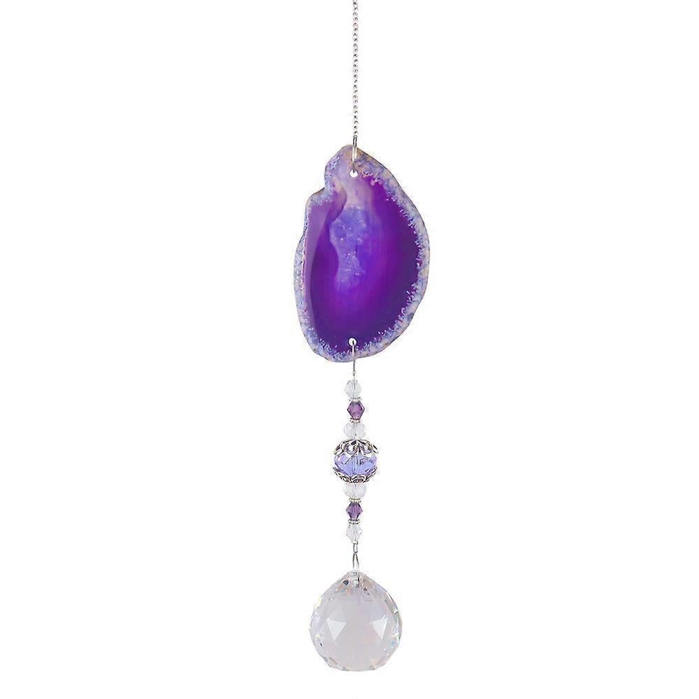 Agate & Black Onyx Pendant Necklace, Purple