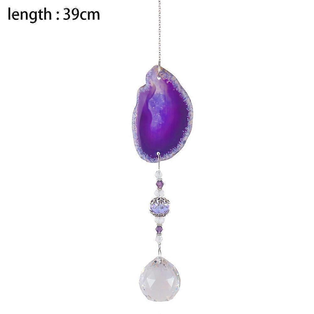 Agate & Black Onyx Pendant Necklace, Purple
