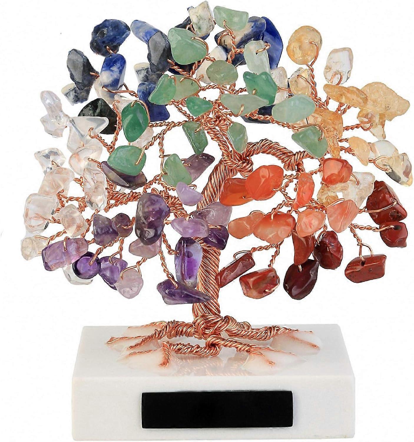Seven Chakra Crystal Tree on Marble Base