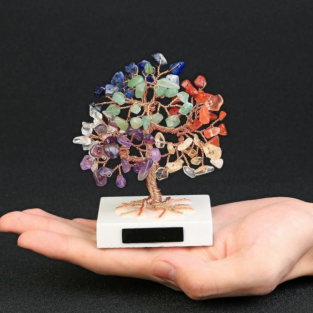 Seven Chakra Crystal Tree on Marble Base
