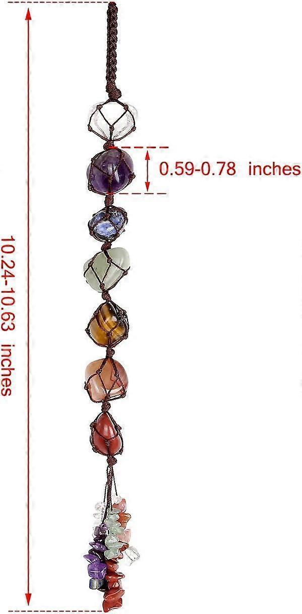 Seven Chakra Tumbled Stone Macrame Hanging