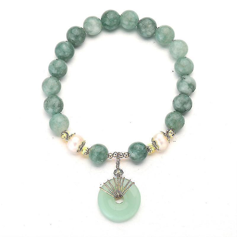 Agate & Jade Pendant Necklace, Green