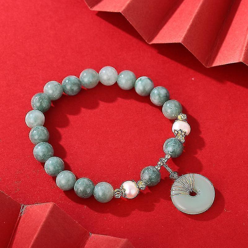 Agate & Jade Pendant Necklace, Green