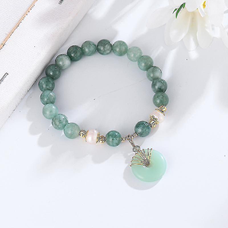 Agate & Jade Pendant Necklace, Green