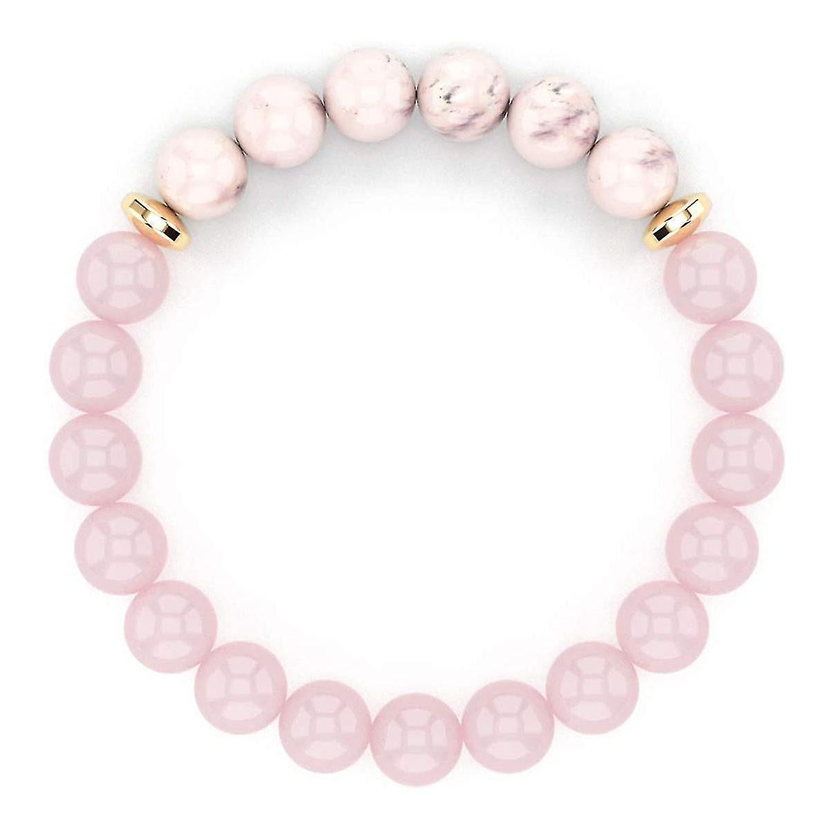 Rose Quartz and Pink Howlite Beaded Bracelet