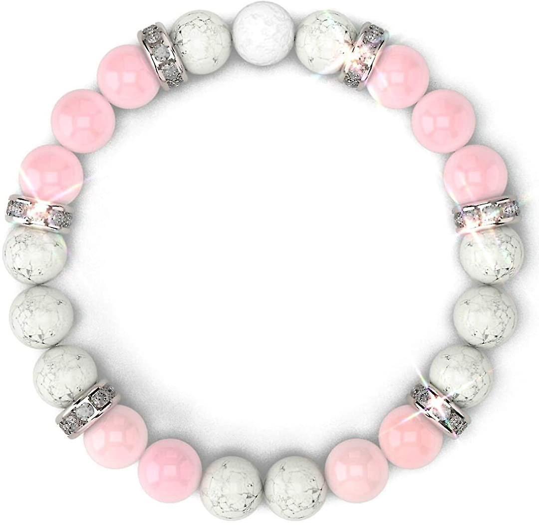 Rose Quartz & Clear Quartz Intention Bracelet, White