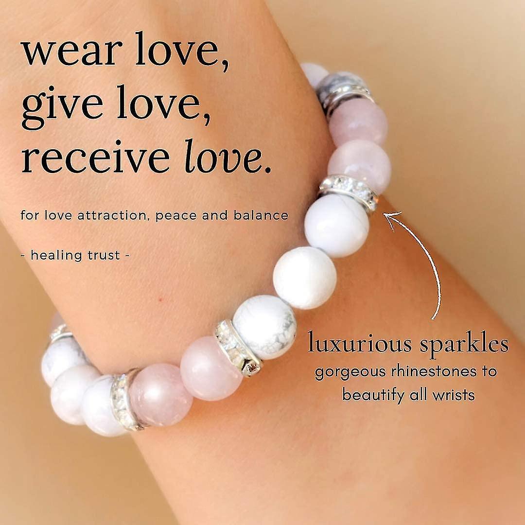Rose Quartz & Clear Quartz Intention Bracelet, White