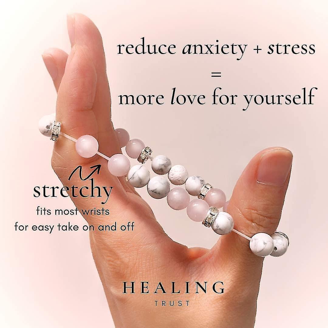 Rose Quartz & Clear Quartz Intention Bracelet, White