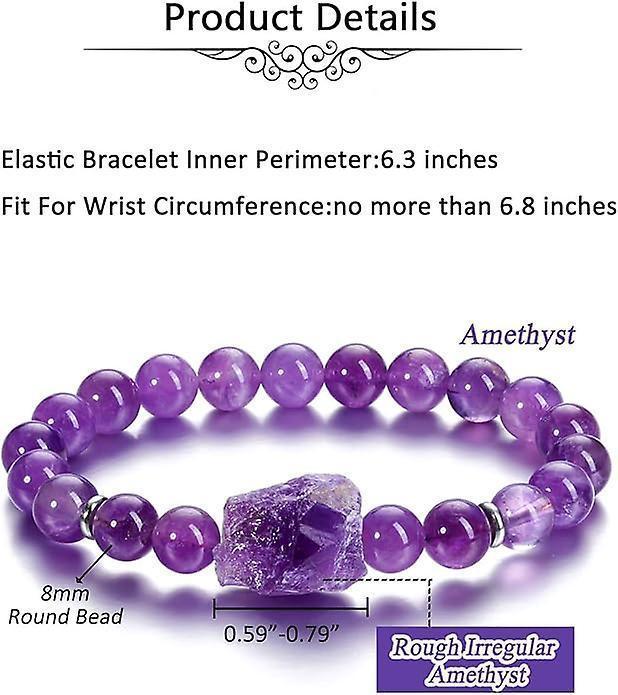 Amethyst & Clear Quartz Intention Bracelet, 8mm