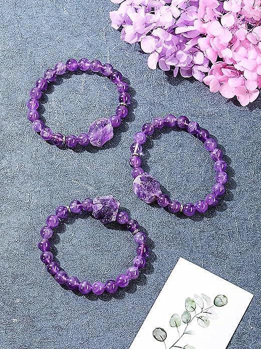Amethyst & Clear Quartz Intention Bracelet, 8mm