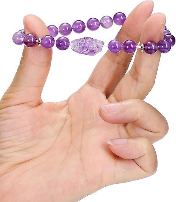 Amethyst & Clear Quartz Intention Bracelet, 8mm