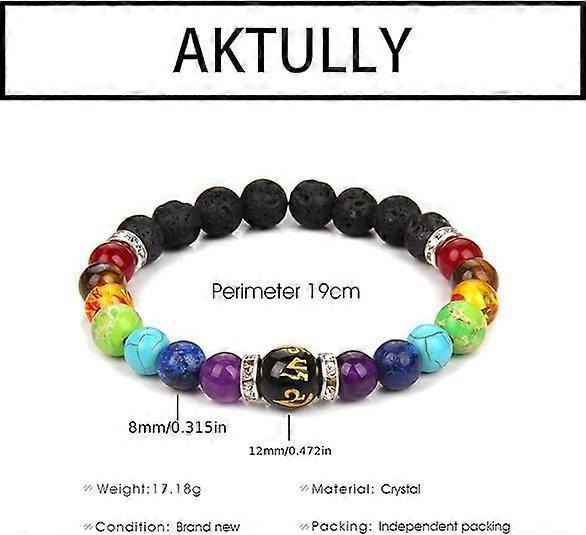 7 Chakra Intention Bracelet, 8mm (IV)
