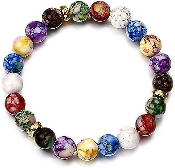 Rainbow Multicolour Stone Beaded Bracelet