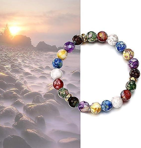 Rainbow Multicolour Stone Beaded Bracelet