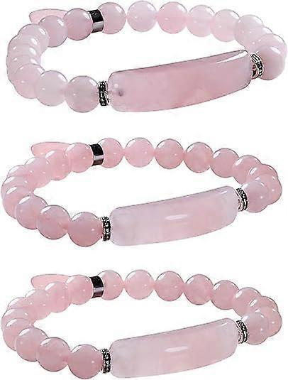 Rose Quartz Bar and Heart Bracelet