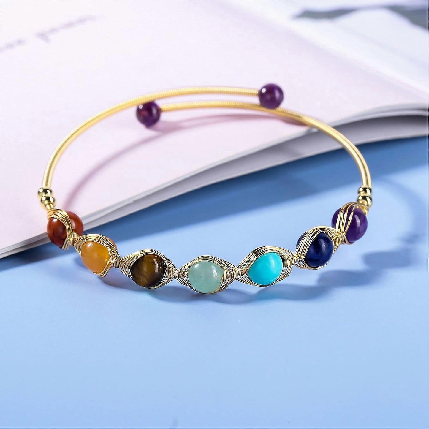 7 Chakra Intention Bracelet, Gold