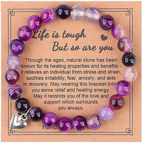 Agate Intention Bracelet, 8mm