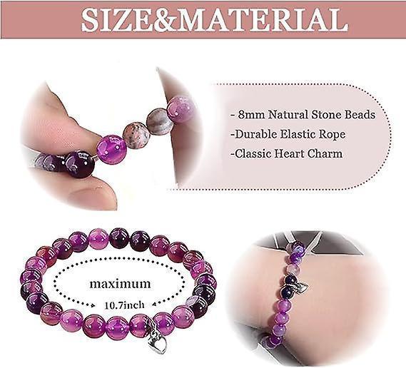 Agate Intention Bracelet, 8mm