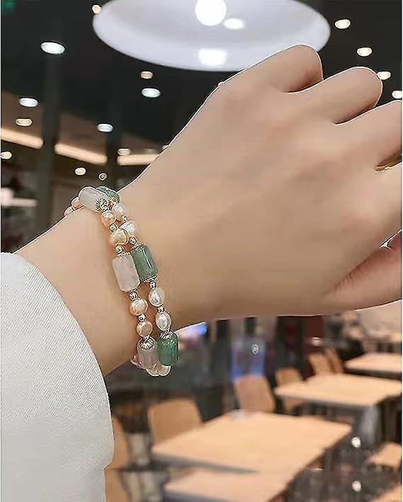 Rose Quartz and Freshwater Pearl Adjustable Bracelet