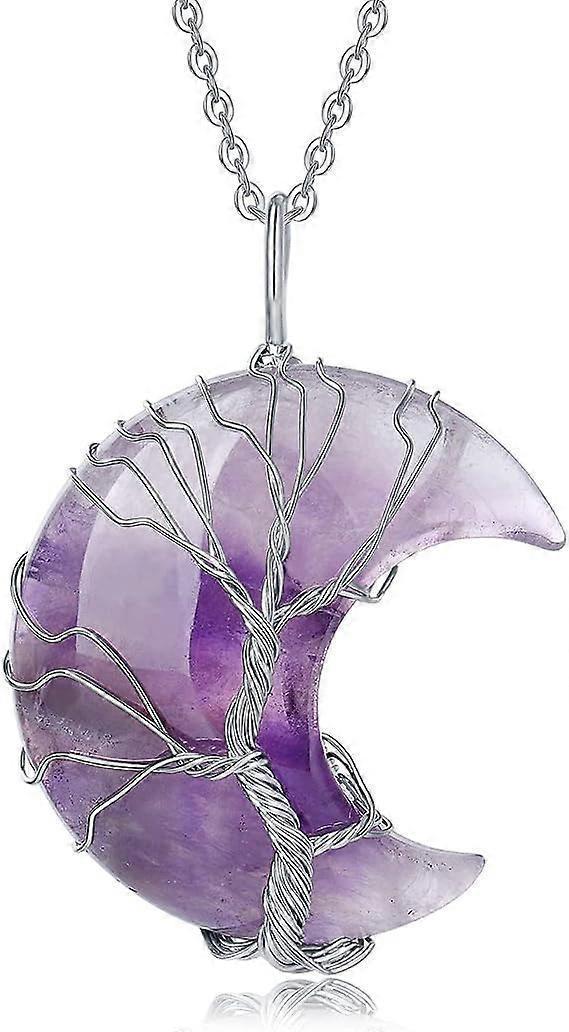 Amethyst & Clear Quartz Pendant Necklace