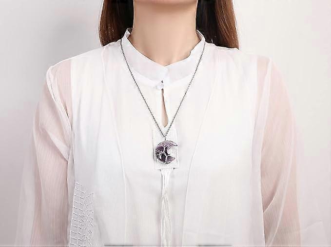 Amethyst & Clear Quartz Pendant Necklace