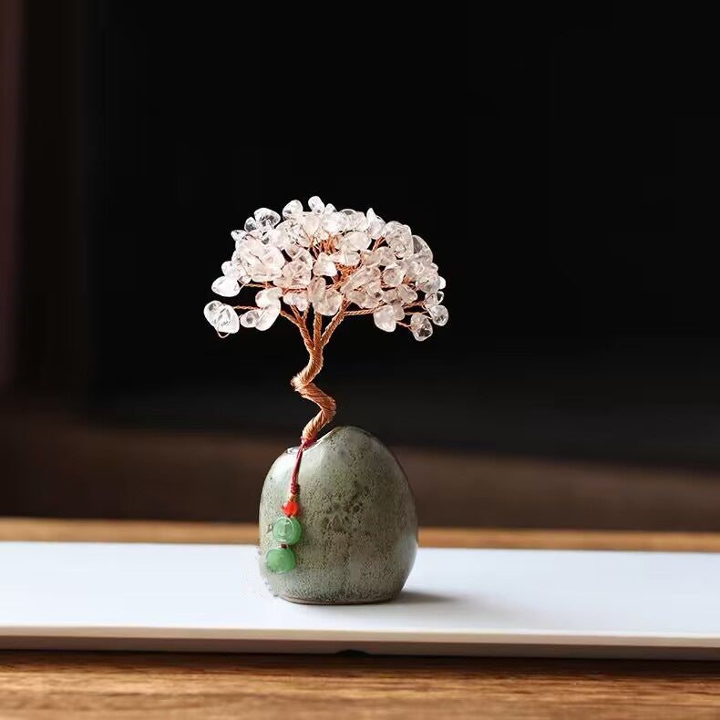 Clear Quartz Crystal Wealth Tree, 12cm