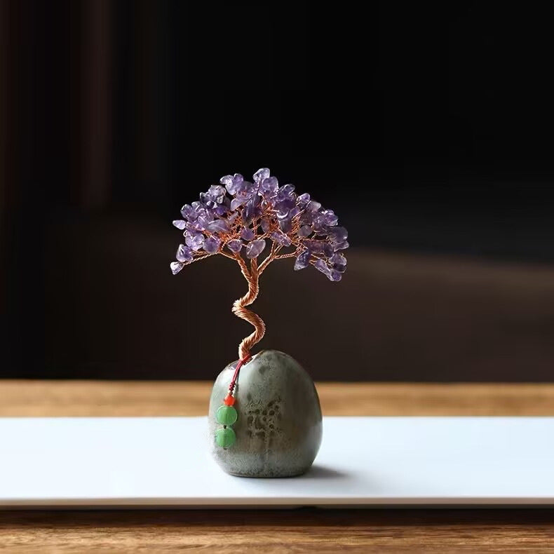 Amethyst Crystal Wealth Tree, 12cm