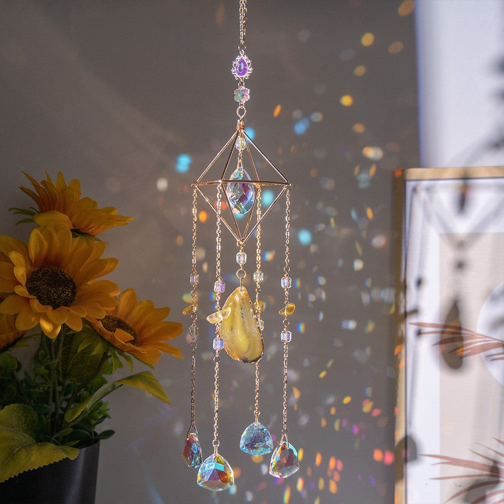 Rainbow Agate Crystal Suncatcher