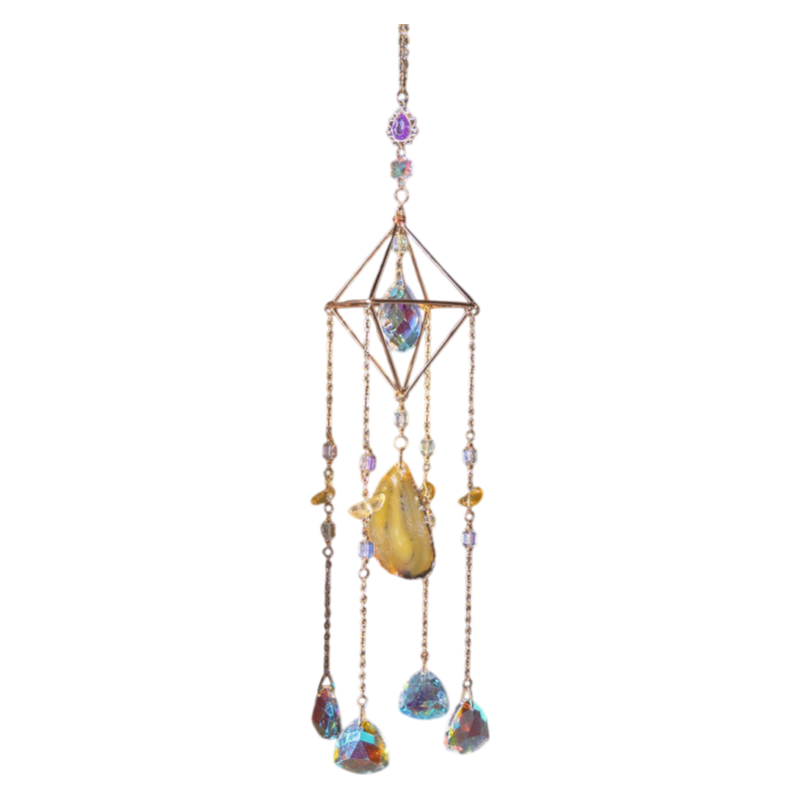 Rainbow Agate Crystal Suncatcher