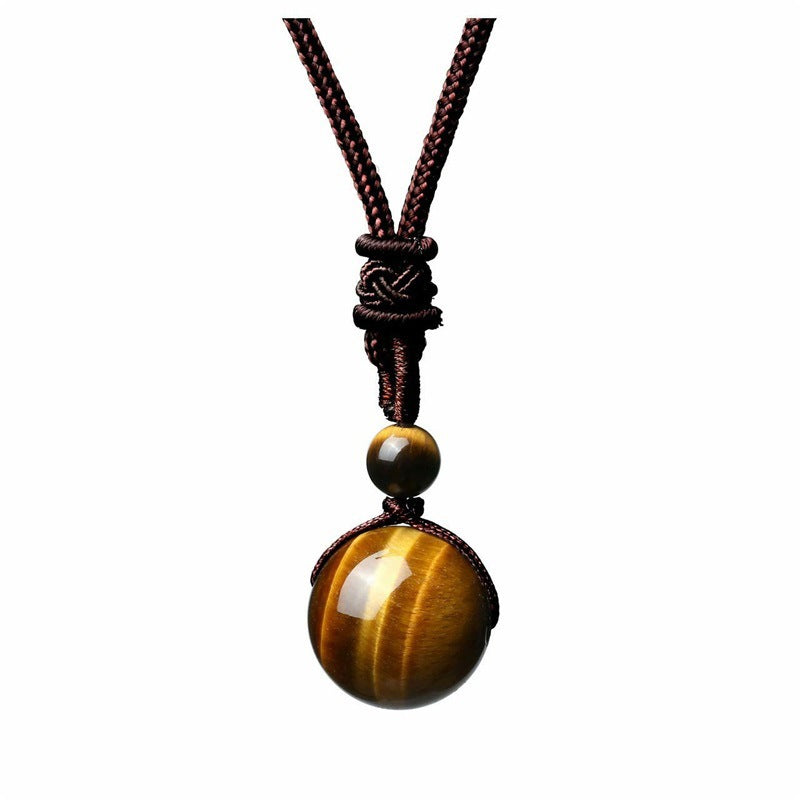 Tiger Eye Pendant Necklace, 16mm