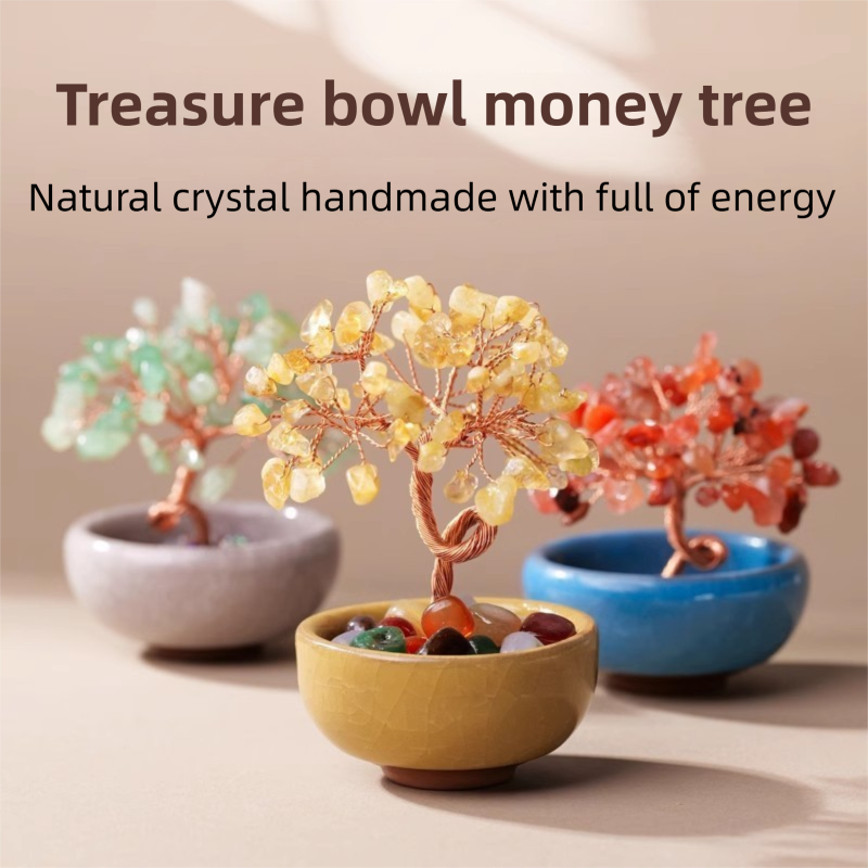 Citrine Crystal Money Tree with Agate Base