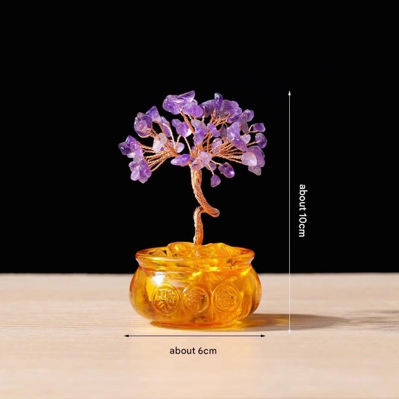 Purple Crystal Money Tree with Fortune Basin