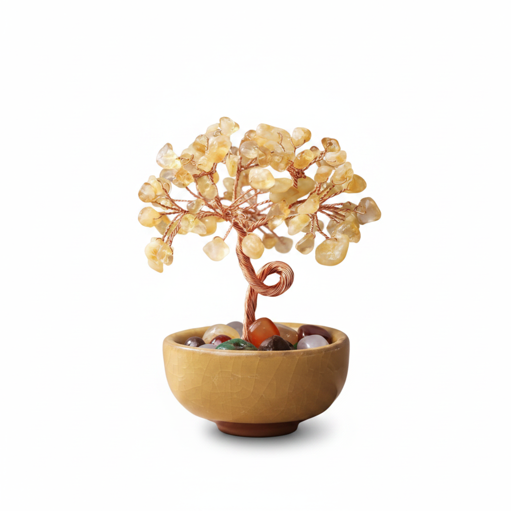 Citrine Crystal Money Tree with Agate Base