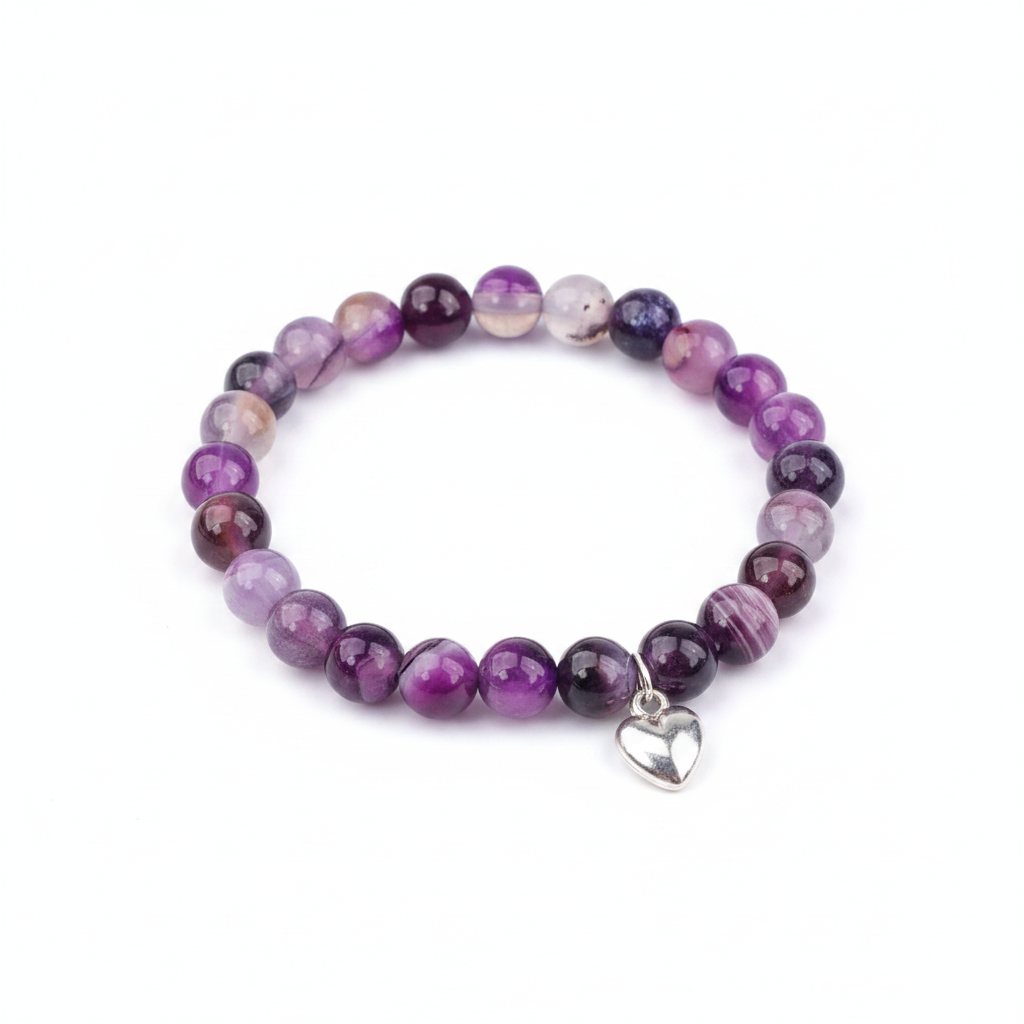 Agate Intention Bracelet, 8mm