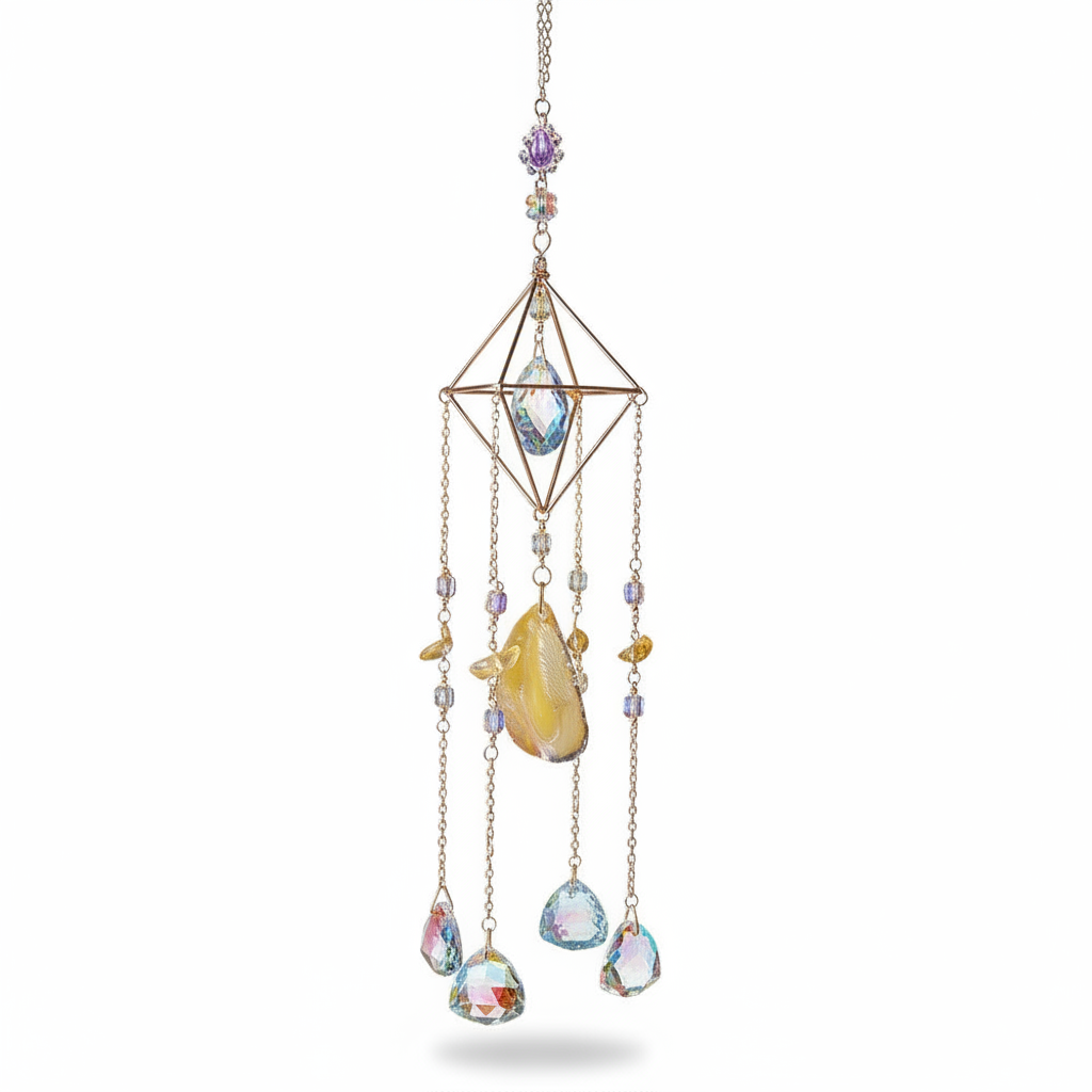 Rainbow Agate Crystal Suncatcher